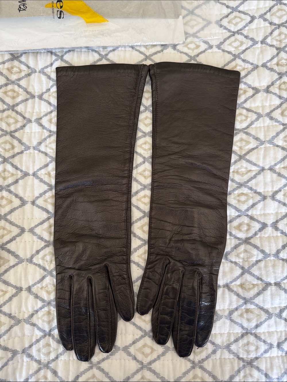 Leather Opera Gloves - Brown